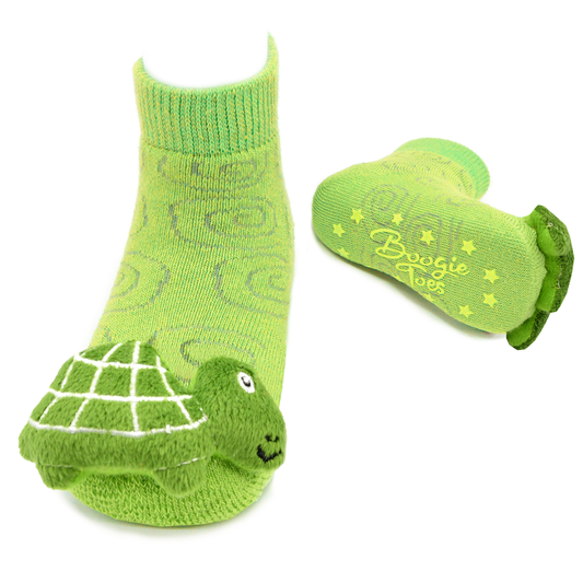 Green Turtle  Boogie Toes Rattle Sock