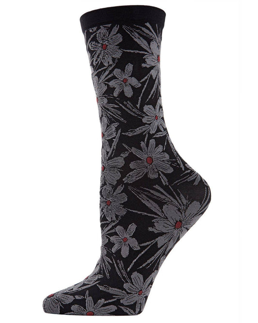 Abstract Floral Crew Sock