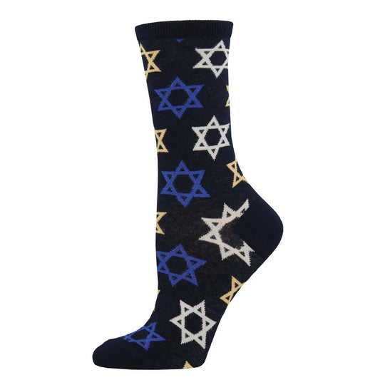 STAR OF DAVID WOMEN'S COTTON CREW SOCKS