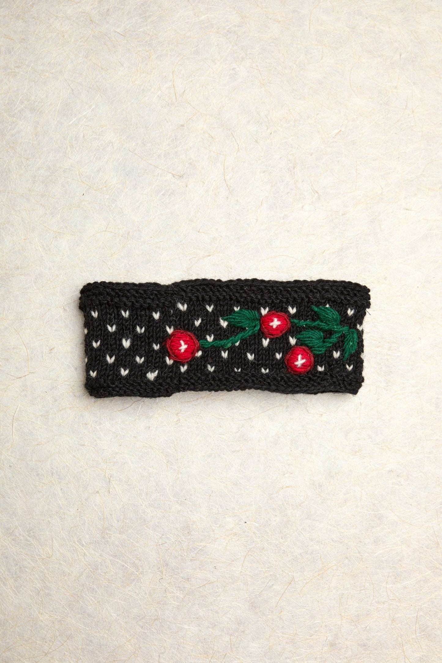 Cherries Noir Knit Headband