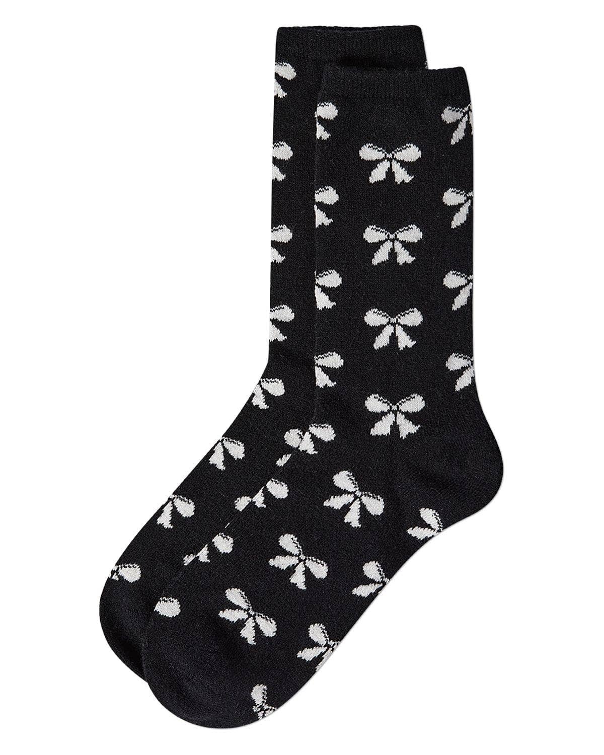 WOMEN'S SOFT BOWS CASHMERE BLEND CREW SOCKS