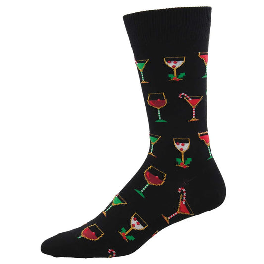 CHRISTMAS COCKTAILS MEN'S CREW SOCKS