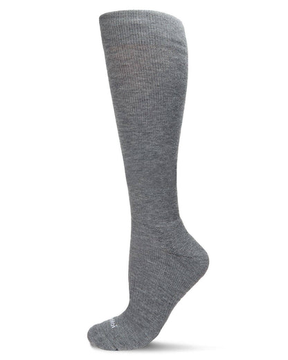 UNISEX SOLID MERINO CUSHION SOLE KNEE HIGH WOOL BLEND 15-20MMHG GRADUATED