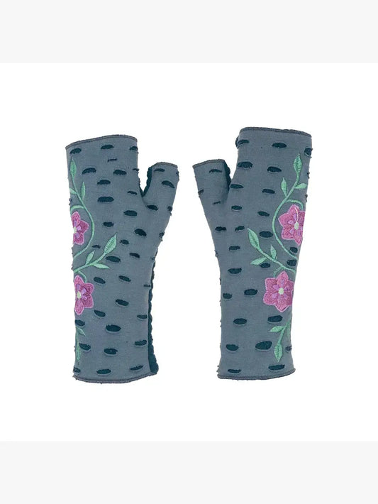 Primrose Anther Fingerless Gloves | Fleece Jersey Gloves