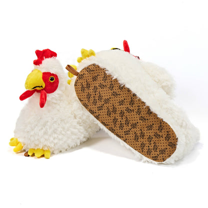 Tootsie the Chicken 3 Women's Funny Fluffy Cozy Slippers