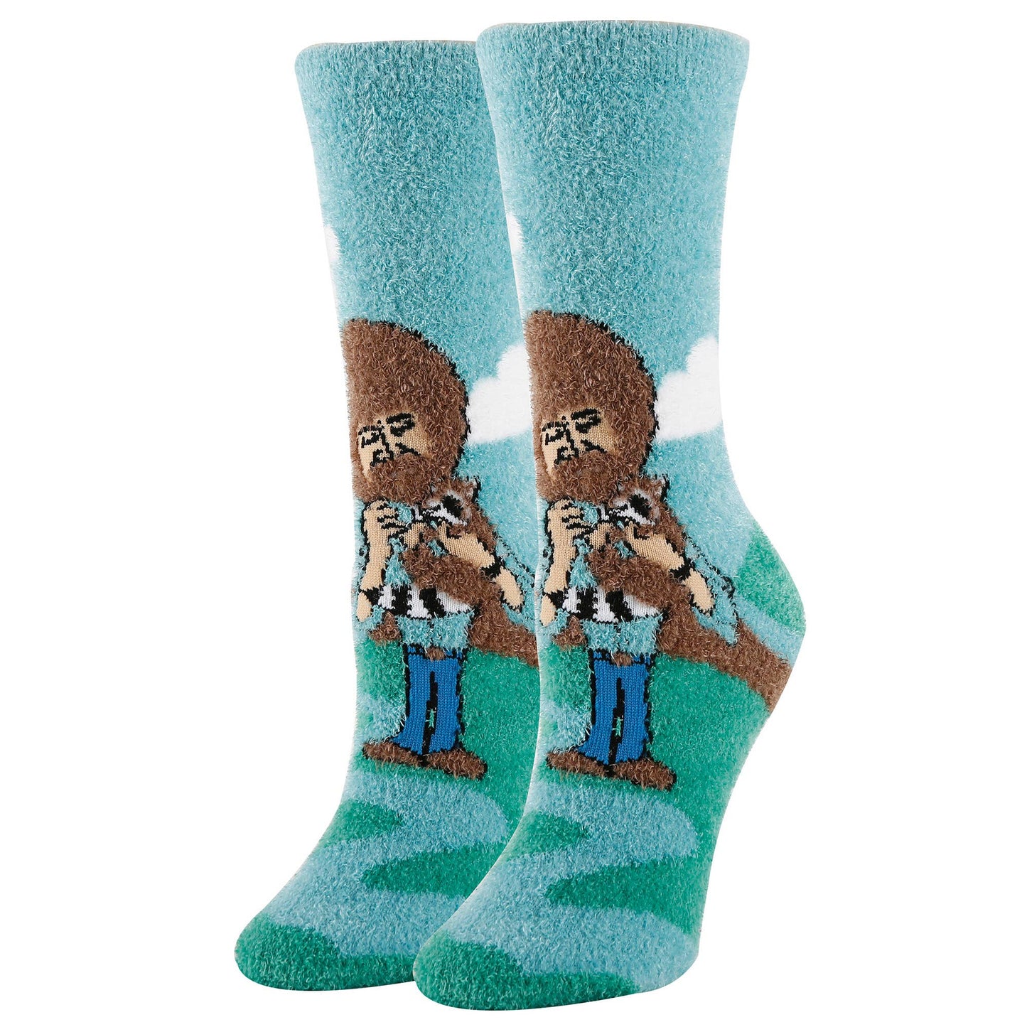 Bob Ross Blast | Women's Funny Pattern Cozy Fuzzy Socks