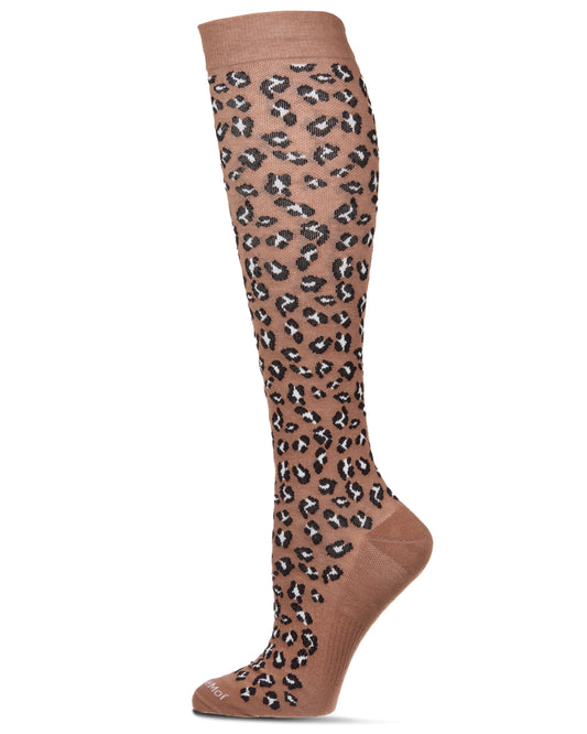 Allover Leopard Cotton Compression Socks