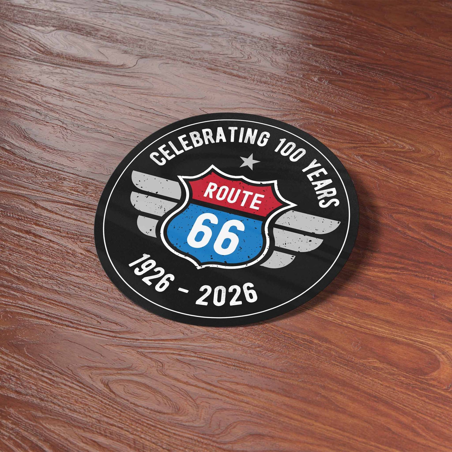 100th Anniversary Route 66 Sticker - Retro Road Trip Decal