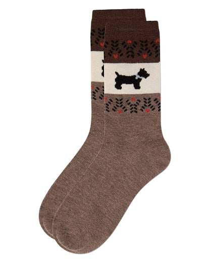 Women's Scotty Fairisle Cashmere Crew Socks