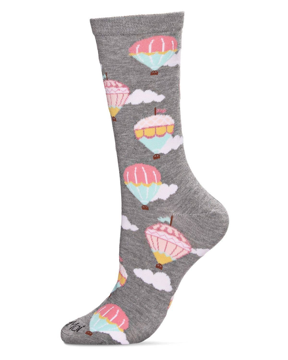 WOMEN'S HOT AIR BALLOON BAMBOO BLEND CREW SOCKS