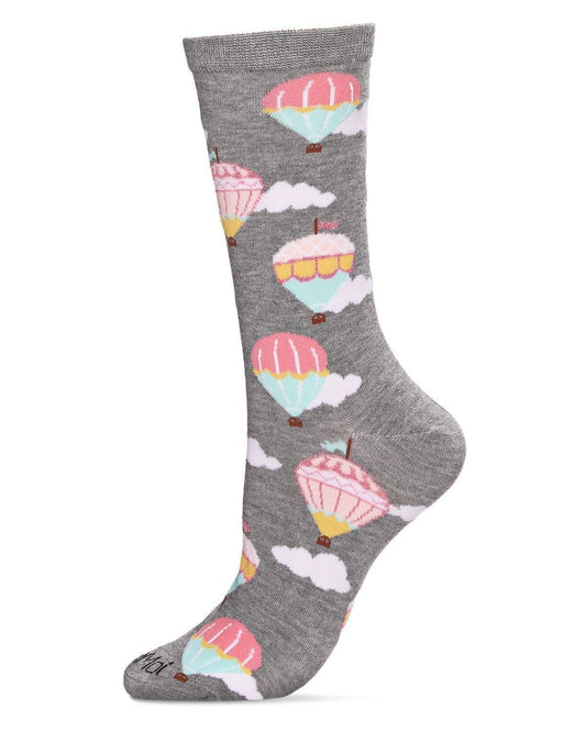WOMEN'S HOT AIR BALLOON BAMBOO BLEND CREW SOCKS