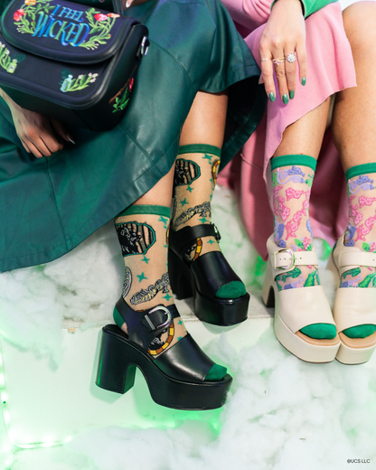 Wicked All Roads Lead to Oz Shimmer Sheer Crew Socks