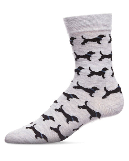MEN'S BLACK LABRADOR RETRIEVER CASHMERE BLEND CREW SOCKS
