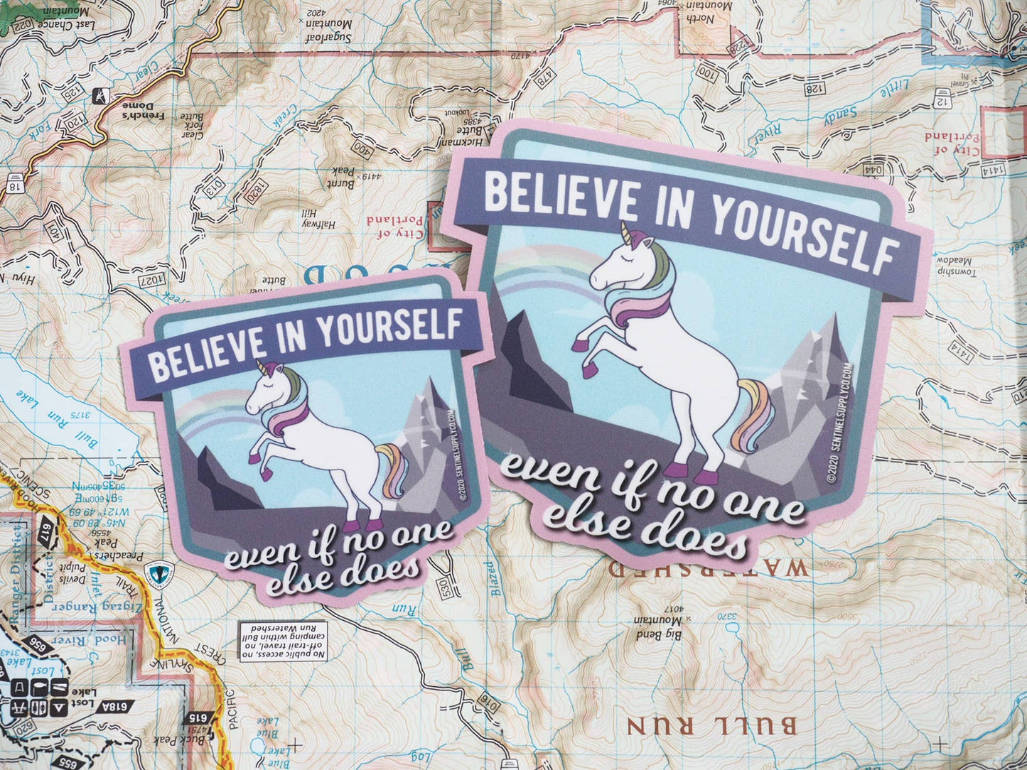 Believe in Yourself Cute Rainbow Unicorn Sticker
