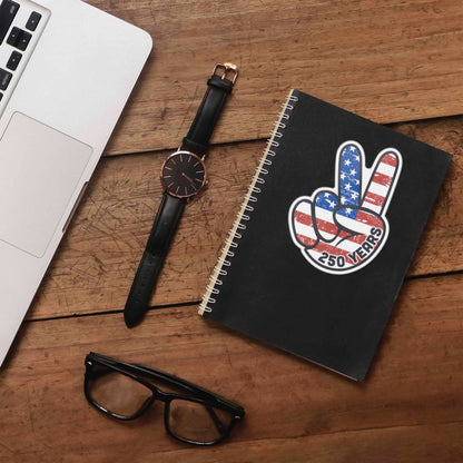 250th American Flag Peace Sign Sticker - Patriotic USA Decal
