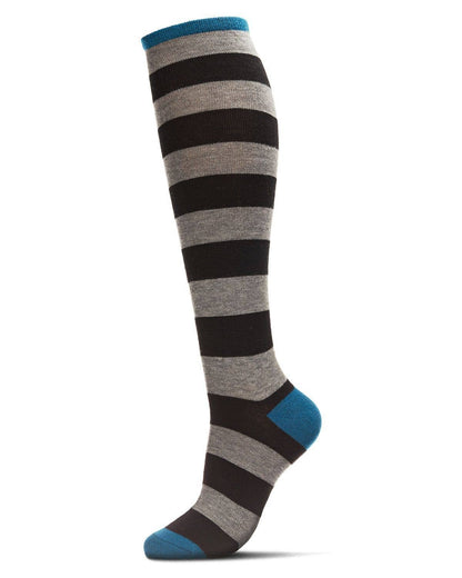 WOMEN'S SHADED STRIPED CASHMERE BLEND KNEE HIGH SOCKS