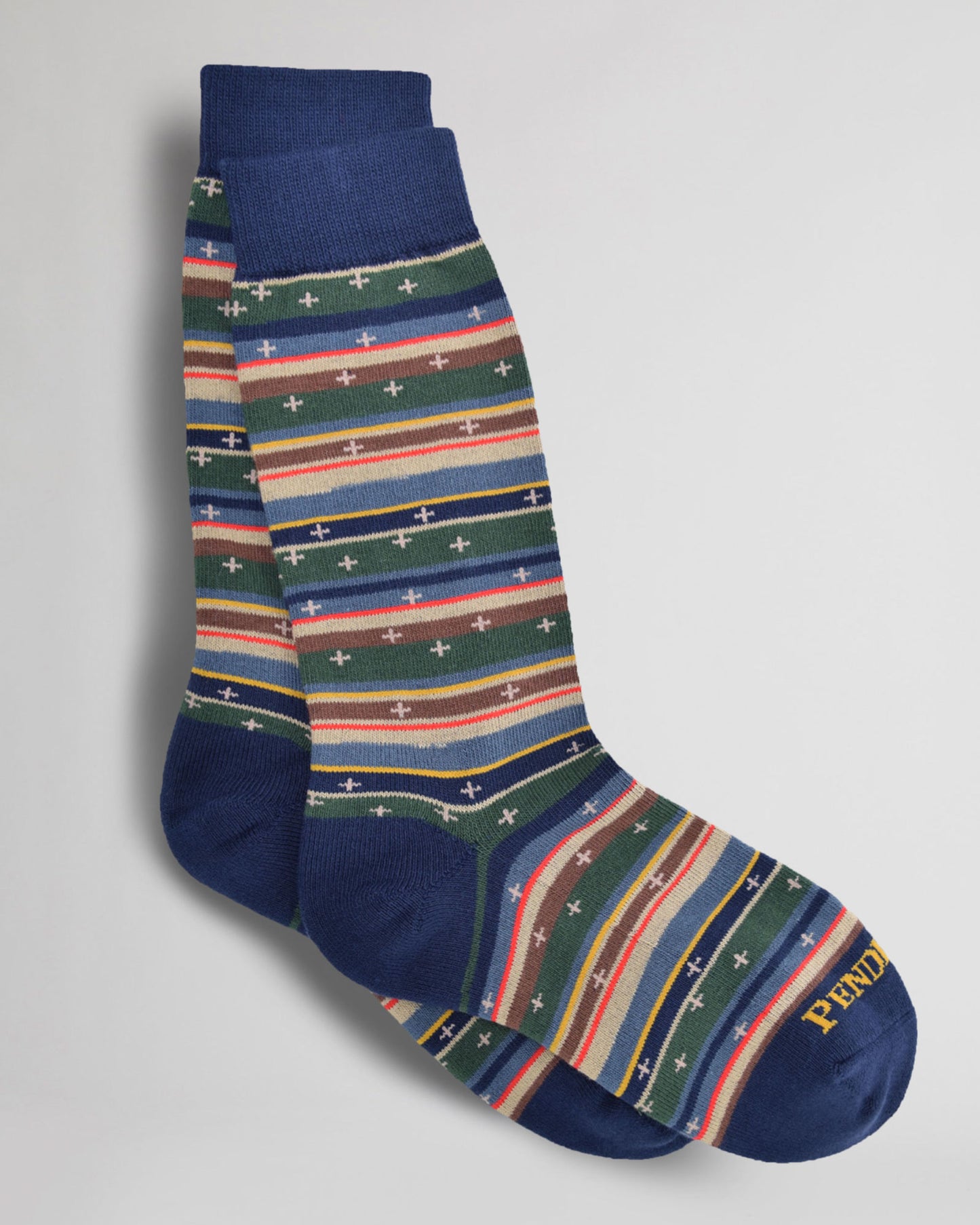 BRIDGER STRIPE COTTON BLEND CREW SOCKS