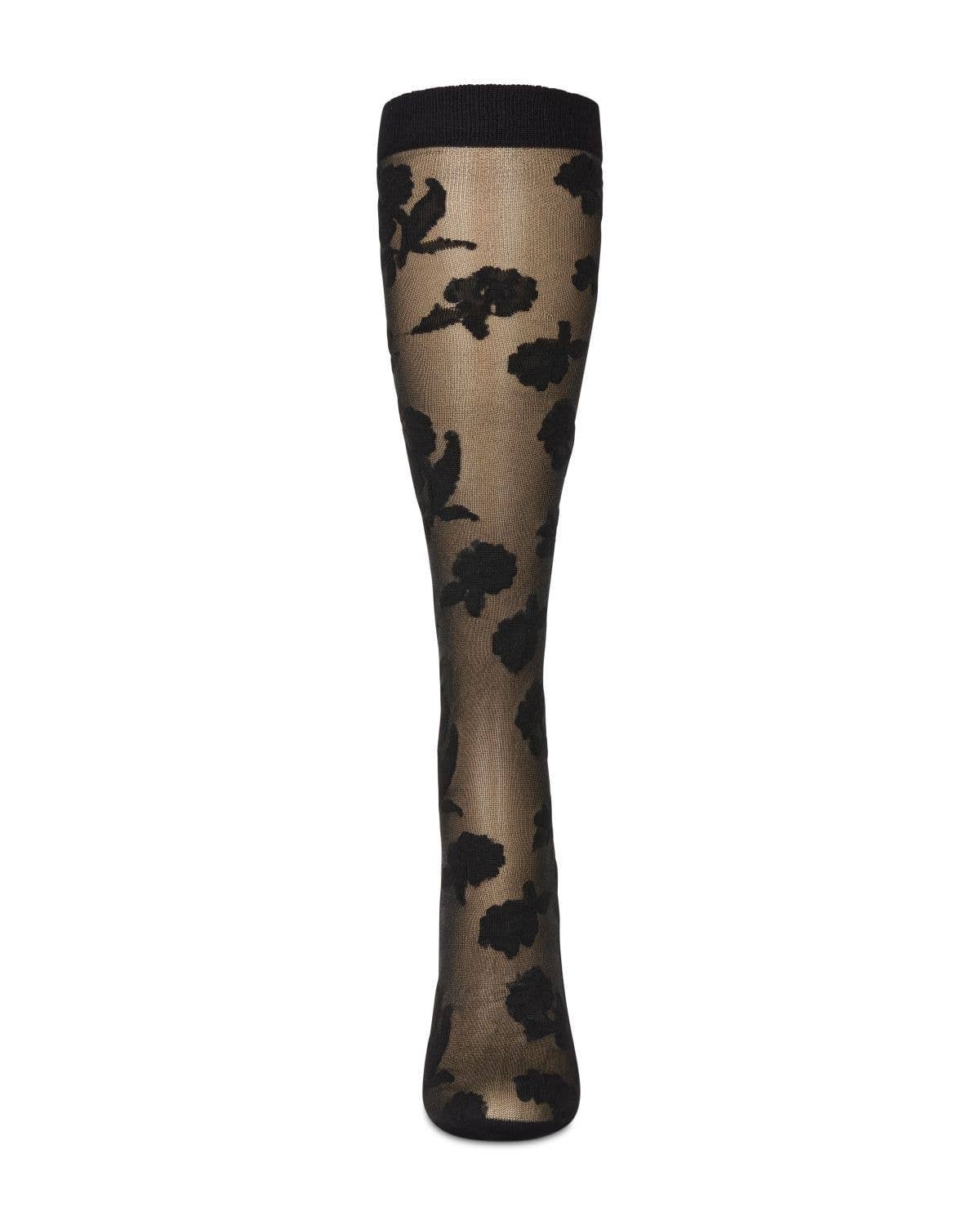WOMEN'S FLORAL FANTASY SHEER KNEE HIGH SOCKS