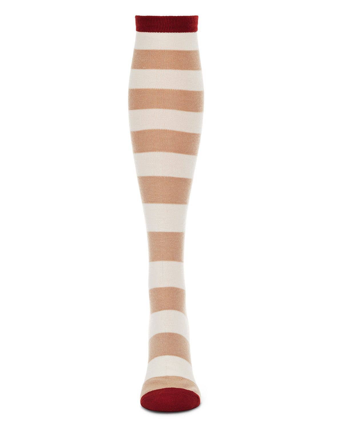 WOMEN'S SHADED STRIPED CASHMERE BLEND KNEE HIGH SOCKS