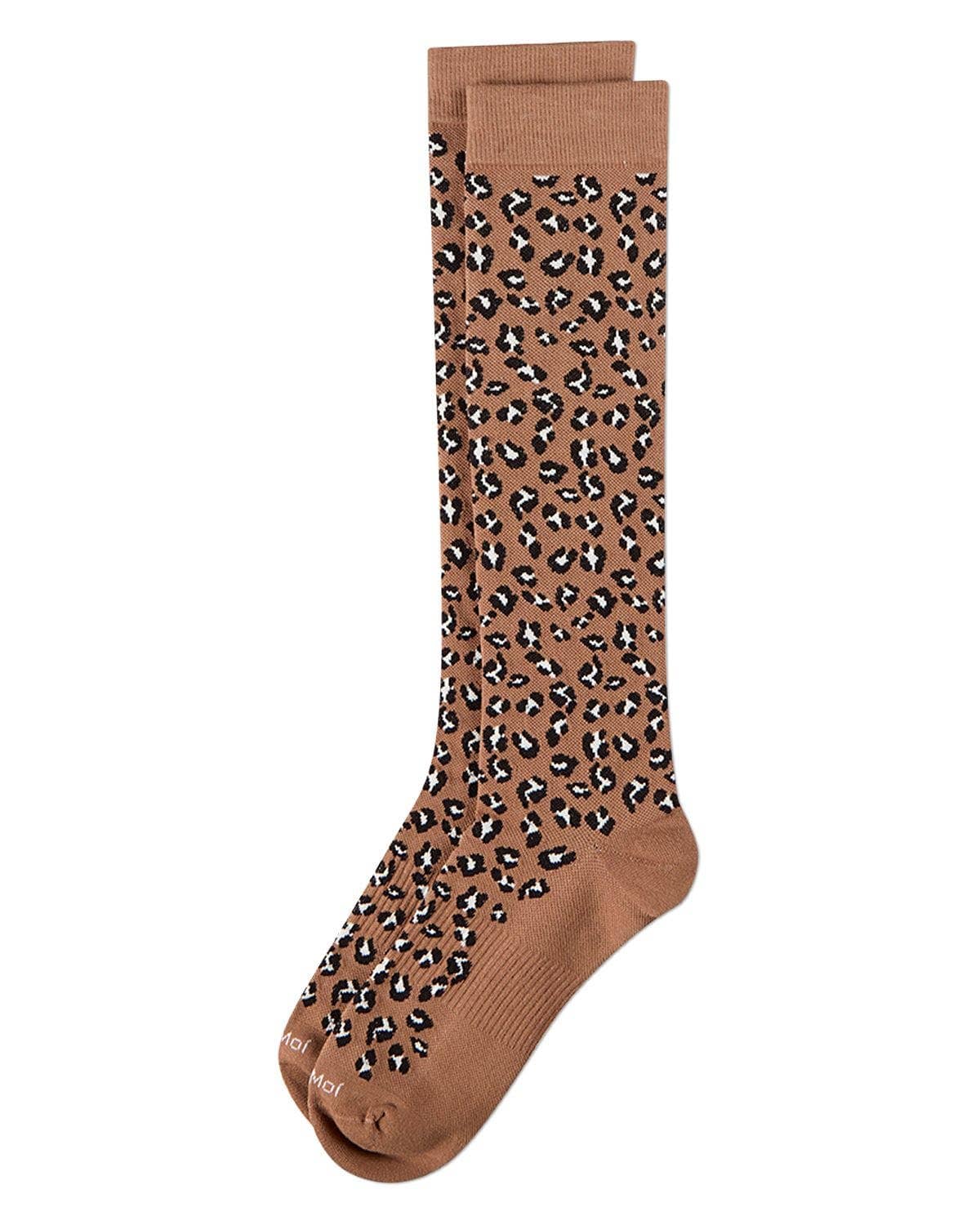 Allover Leopard Cotton Compression Socks