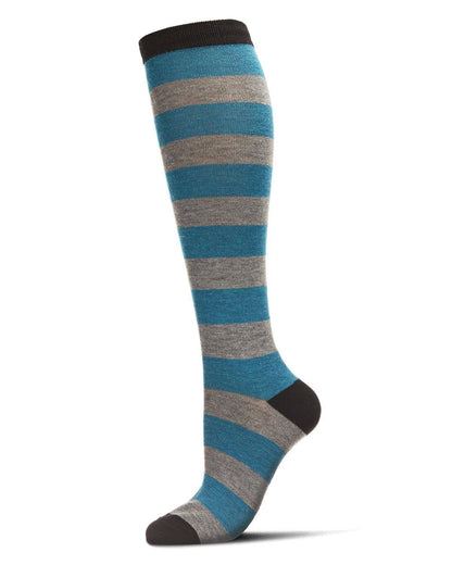 WOMEN'S SHADED STRIPED CASHMERE BLEND KNEE HIGH SOCKS