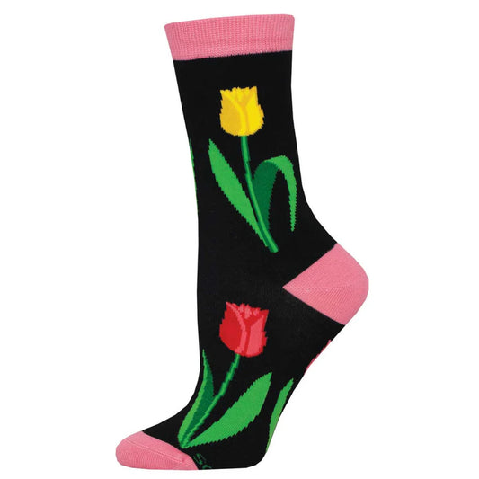 SPRING TULIPS WOMEN'S BAMBOO CREW