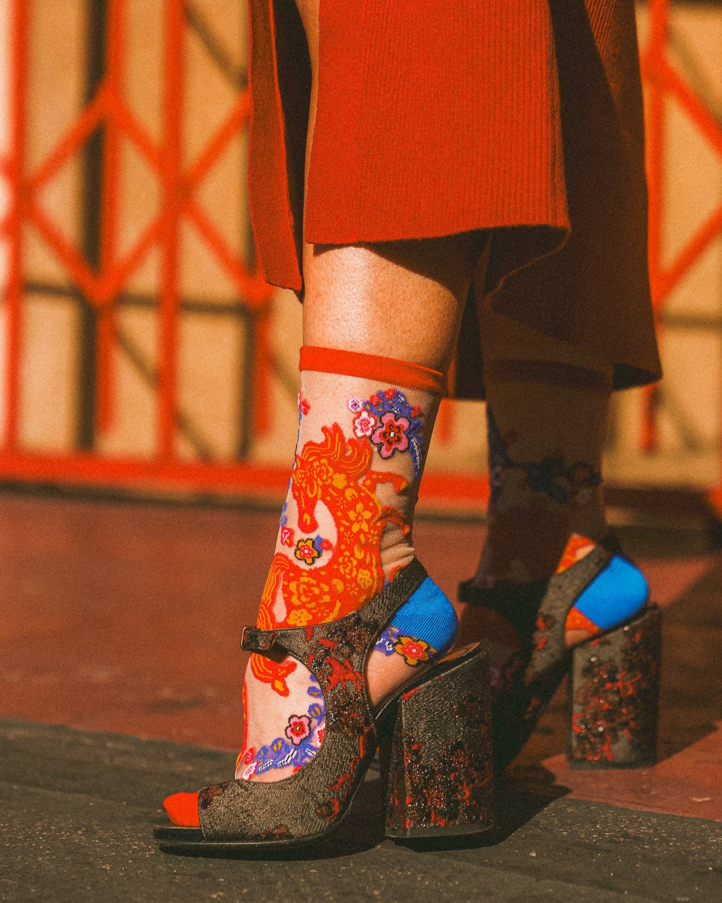 Year of the Horse Sheer Crew Socks