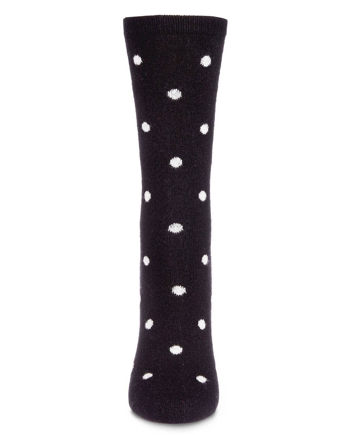 WOMEN'S POLKA DOT CASHMERE BLEND CREW SOCK