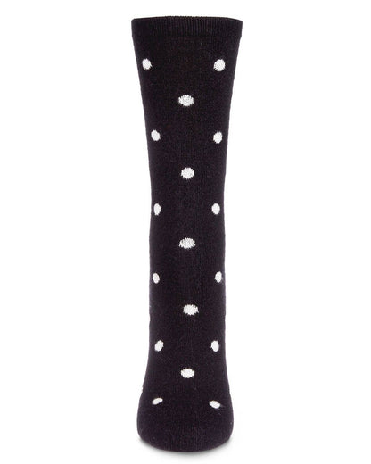 WOMEN'S POLKA DOT CASHMERE BLEND CREW SOCK