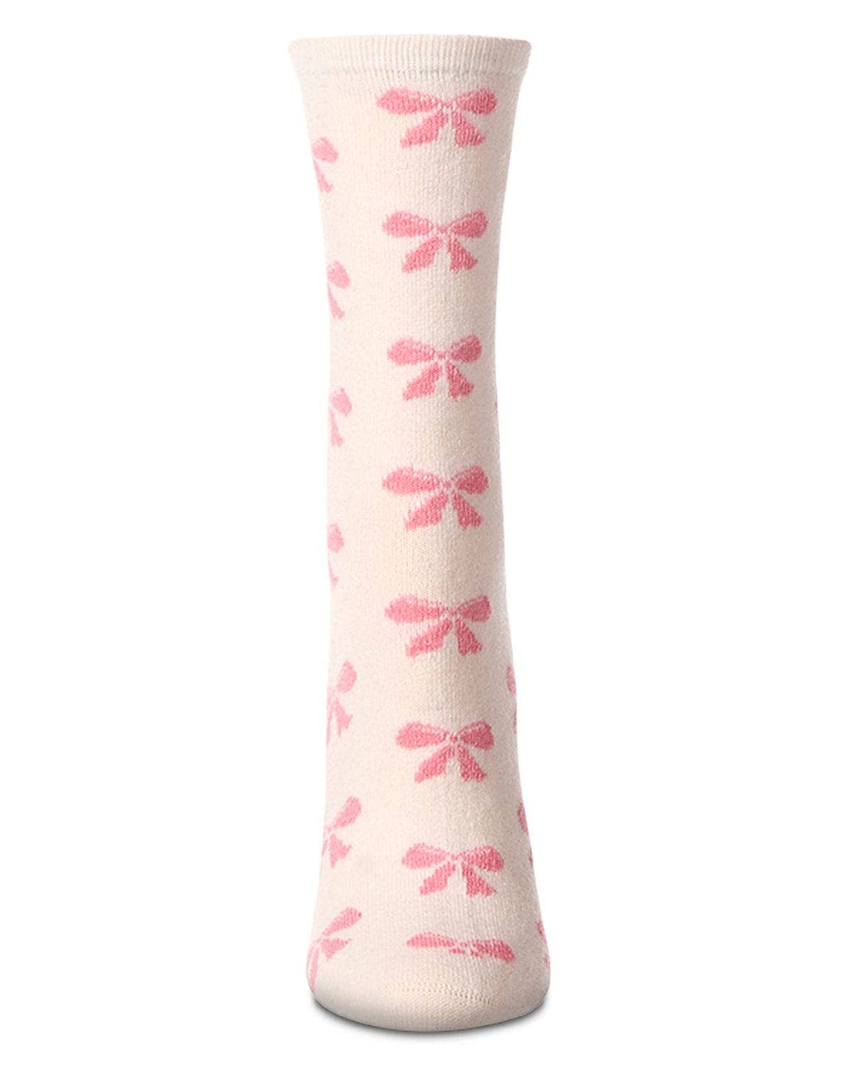 WOMEN'S SOFT BOWS CASHMERE BLEND CREW SOCKS