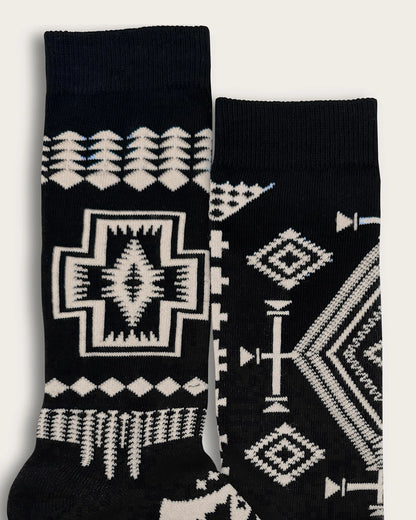 TRIO PATTERN COTTON CREW SOCKS