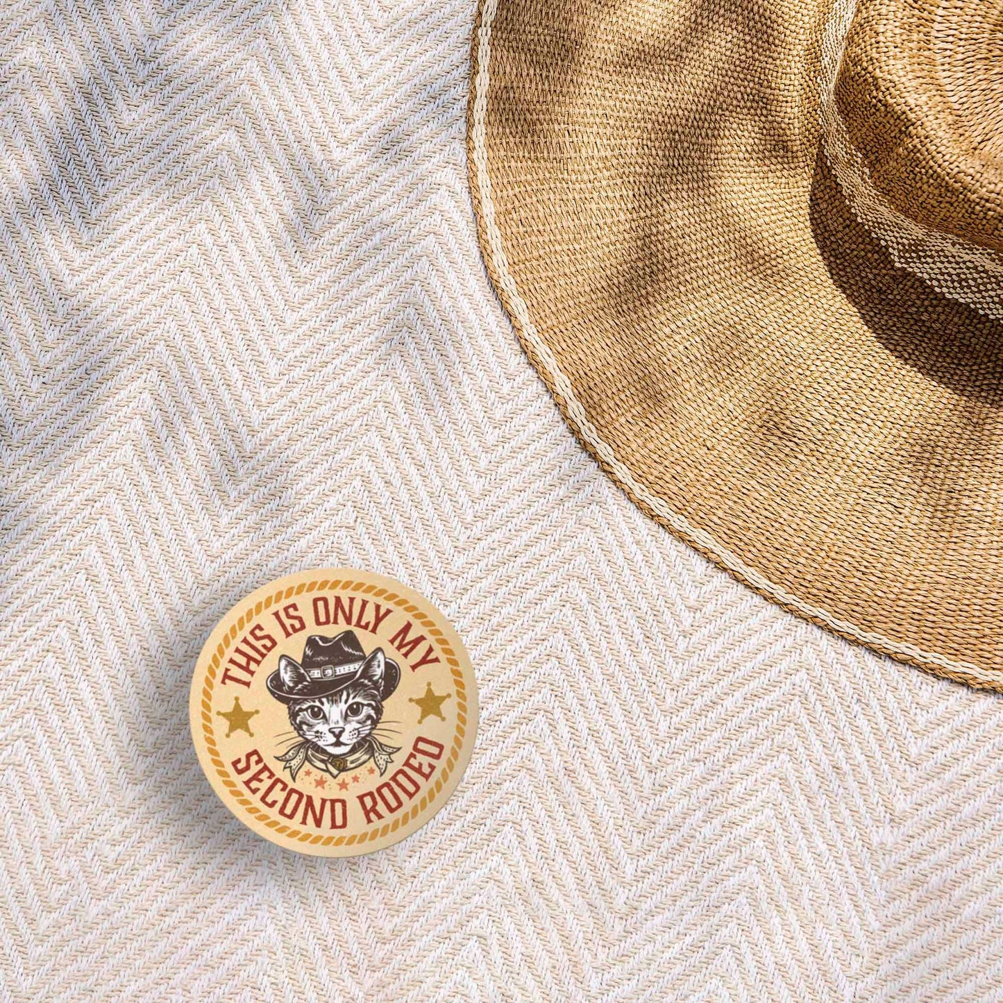 This Is Only My Second Rodeo Sticker- Funny Cat Cowboy Decal