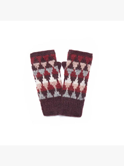 Jaya Fireside Wool Knit Half Mittens | Wool Half Mittens