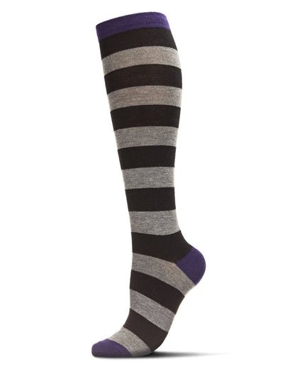 WOMEN'S SHADED STRIPED CASHMERE BLEND KNEE HIGH SOCKS