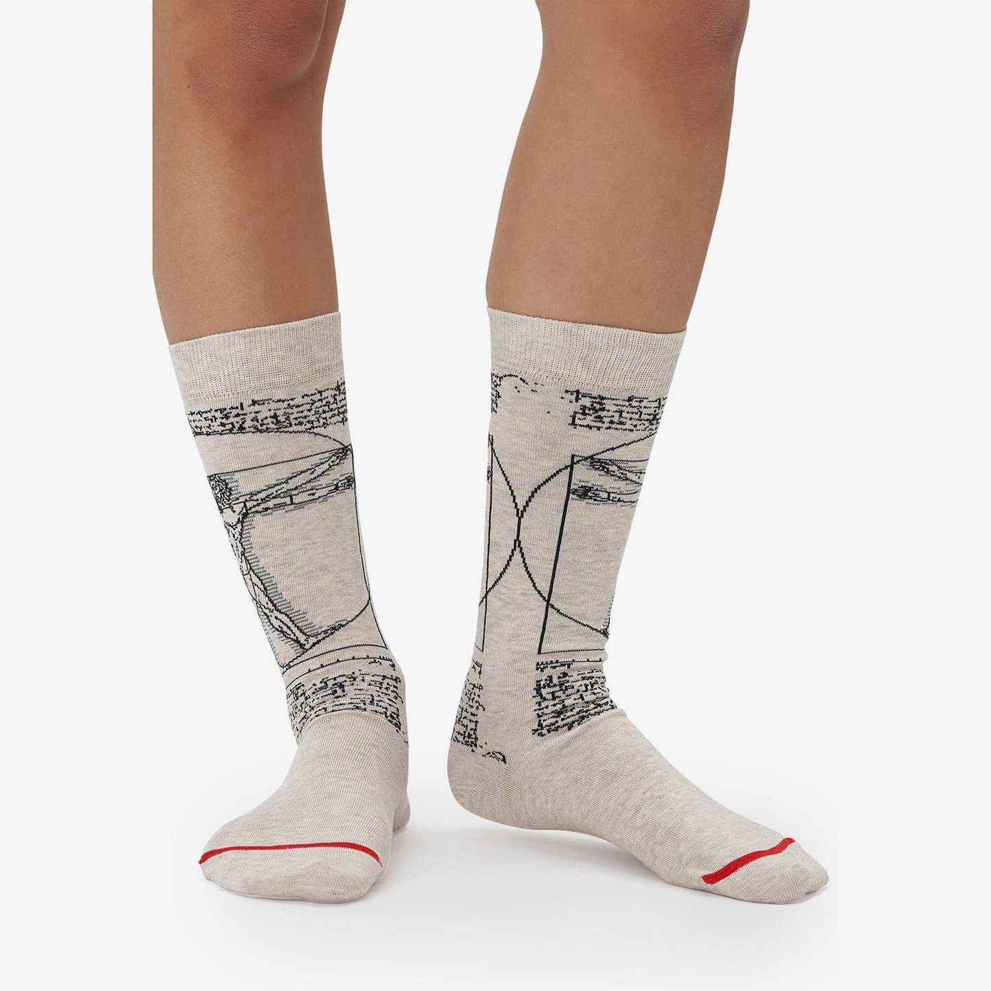 Leonardo da Vinci Vitruvian Man Cotton Crew Socks