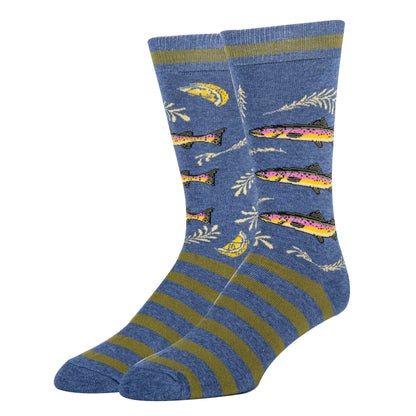 Water Trails Men's Cotton Crew Socks
