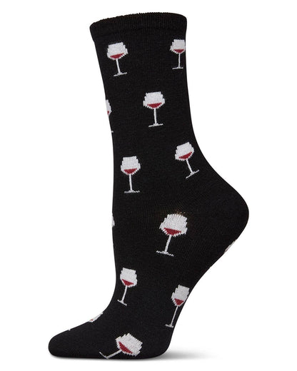 WOMEN'S WINE CASHMERE BLEND CREW SOCKS