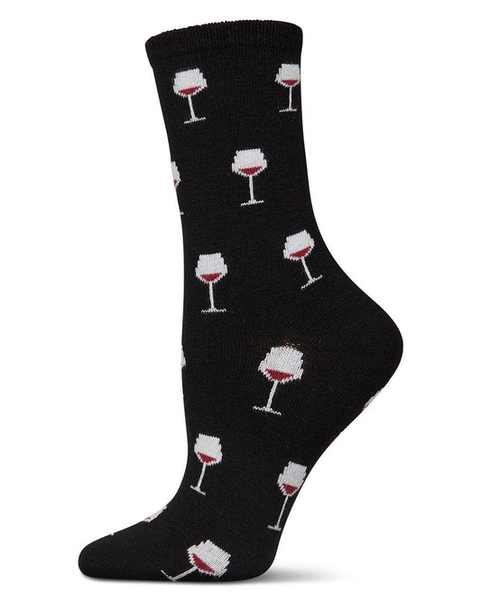 WOMEN'S WINE CASHMERE BLEND CREW SOCKS