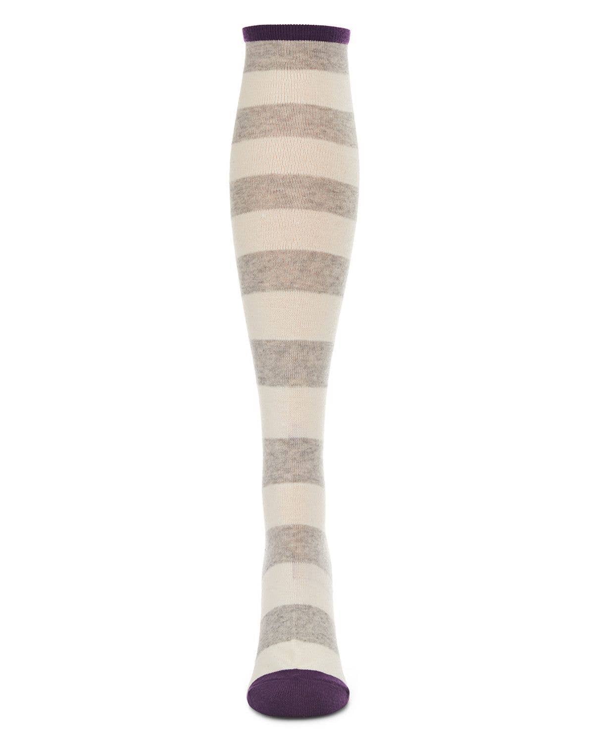 WOMEN'S SHADED STRIPED CASHMERE BLEND KNEE HIGH SOCKS