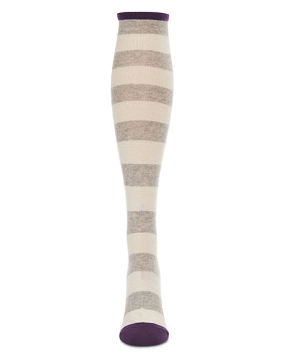 WOMEN'S SHADED STRIPED CASHMERE BLEND KNEE HIGH SOCKS