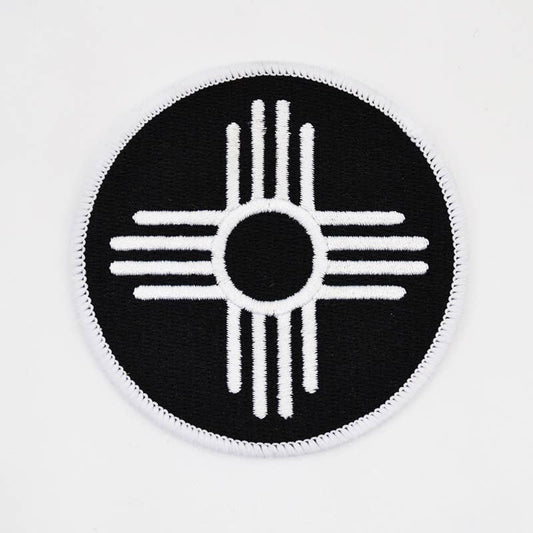 White On Black Zia – Embroidered Patch
