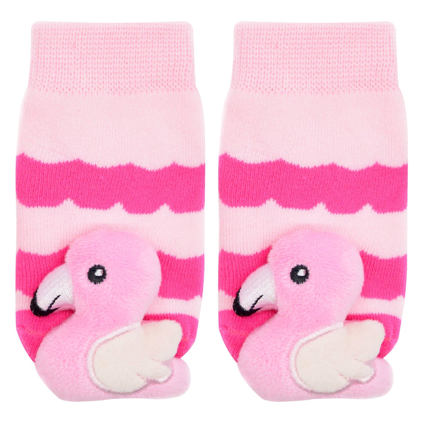 Pink Flamingo Boogie Toes Rattle Socks
