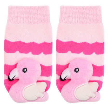 Pink Flamingo Boogie Toes Rattle Socks