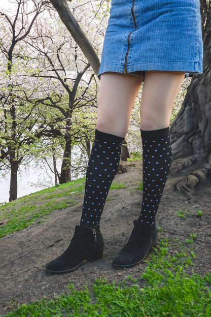 Women's Classic Polka Dots Bamboo Blend 8-15mmHg Graduated Compression Socks