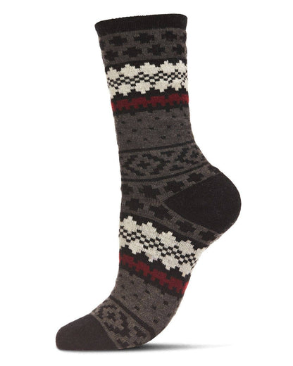 Women's Winter Fairisle Cashmere Crew Socks