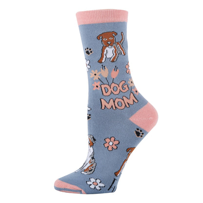 DOG MOM WOMEN'S COTTON CRERW SOCKS