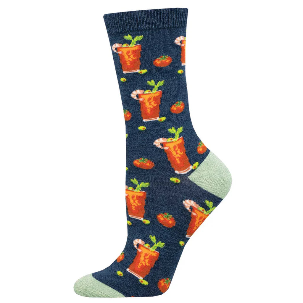 BLOODY GOOD DRINK WOMEN'S BAMBOO CREW SOCKS