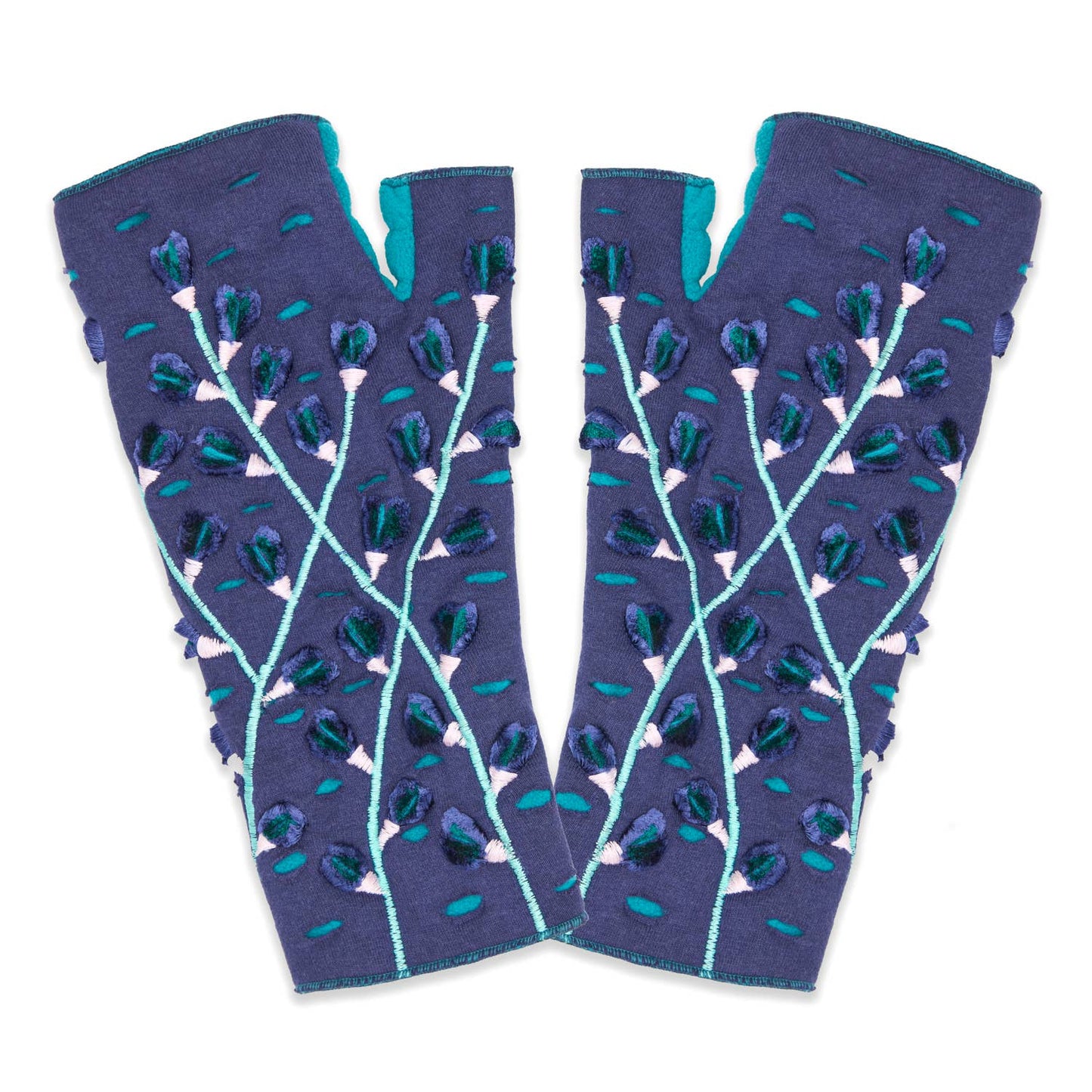 Azalea Twilight Fingerless Fleece Gloves | Knit Gloves