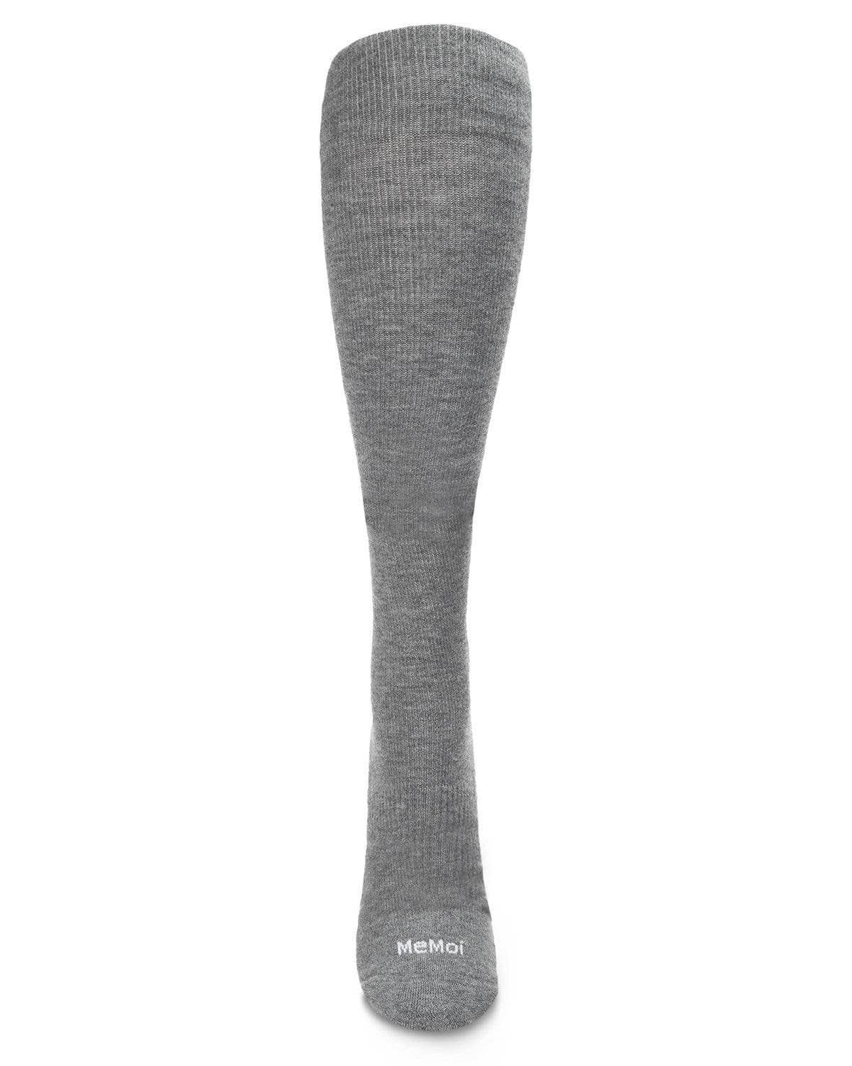 UNISEX SOLID MERINO CUSHION SOLE KNEE HIGH WOOL BLEND 15-20MMHG GRADUATED