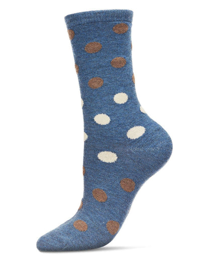 WOMEN'S MULTI POLKA DOT CASHMERE BLEND CREW SOCKS